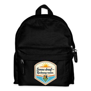 Sonnen Sparbadge – Rechnung runter - Kinder Rucksack - Schwarz - Vorne