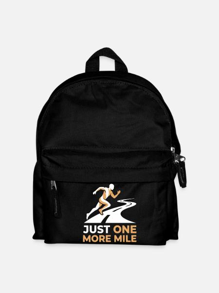 Just One More Mile Running Motif - Kids' Backpack - black