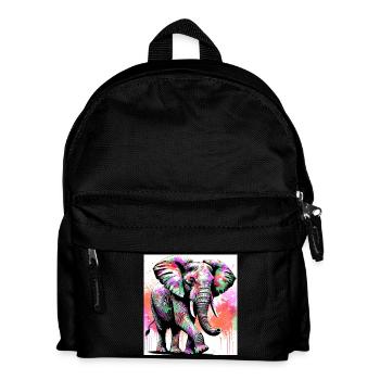 Elefant - Kinder Rucksack - Schwarz - Vorne