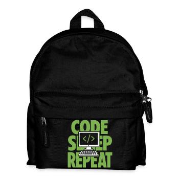 Code Sleep Repeat Programmierer - Kinder Rucksack - Schwarz - Vorne