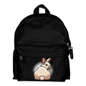Kaninchen Hase Hasen langohr Klopfer Rammler - Kinder Rucksack - Schwarz - Vorne