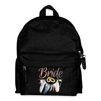 Bride Goldringe Federn JGA Junggesellenabschied - Kinder Rucksack - Schwarz - Vorne