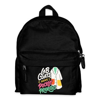 Laborkittel – Lab Coats Have Pocket Priorities - Kinder Rucksack - Schwarz - Vorne