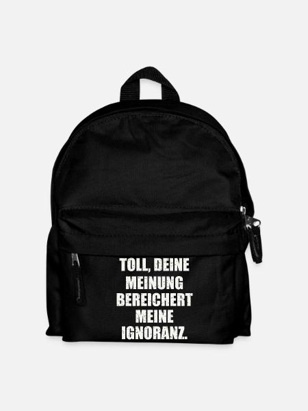 Lustiger Spruch - Kinder Rucksack - Schwarz