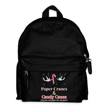 Papierkraniche und Zuckerstangen-Weihnachtsorigami - Kinder Rucksack - Schwarz - Vorne