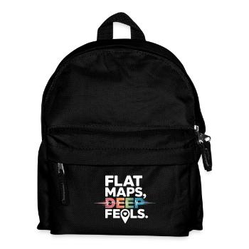Flache Karten Deep Feels Geografie Kartografie - Kinder Rucksack - Schwarz - Vorne