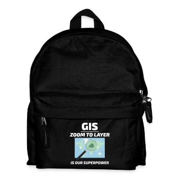 GIS Zoom to Layer Mapping Geospatial Tech - Kinder Rucksack - Schwarz - Vorne