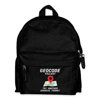Geocoding Fail Address Format GIS Humor - Kids' Backpack - black - Front