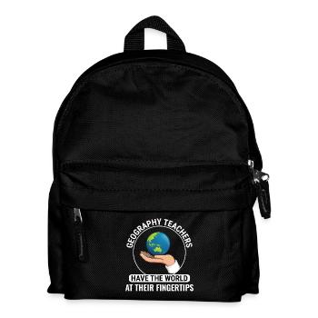 GIS Hand Globus Welt Geodaten Geographie - Kinder Rucksack - Schwarz - Vorne