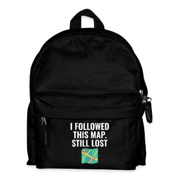 Ich bin dieser Karte noch lustig GIS gefolgt - Kinder Rucksack - Schwarz - Vorne
