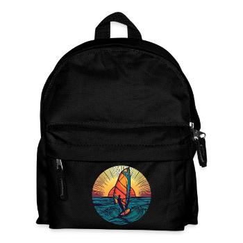 windsurfer surfer sunset - Kinder Rucksack - Schwarz - Vorne