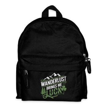 Wanderlust brings me luck - Kids' Backpack - black - Front