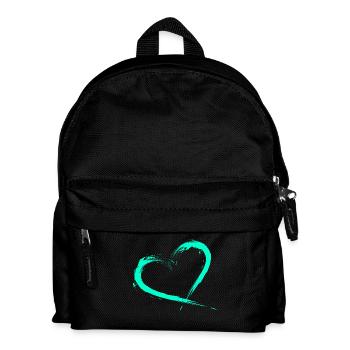Herz Design Türkis Vektor neu - Kinder Rucksack - Schwarz - Vorne