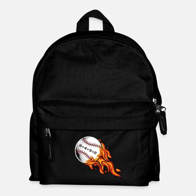 Baseball 6432 Double Play 6+4+3=2 Softball Mathematik - Kinder Rucksack - Schwarz