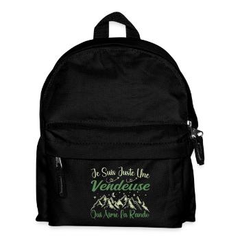 Vendeuse aventurier passionnée de Randonnée cadeau - Sac à dos Enfant - noir - Devant