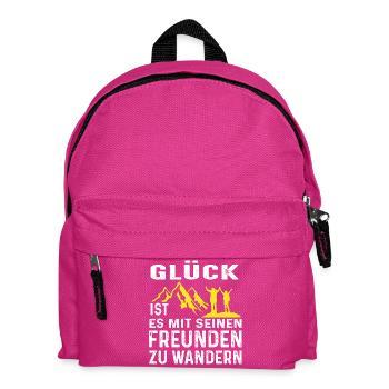 Berge - Glück ist es mit Freunden zu wandern - Kinder Rucksack - Fuchsia - Vorne
