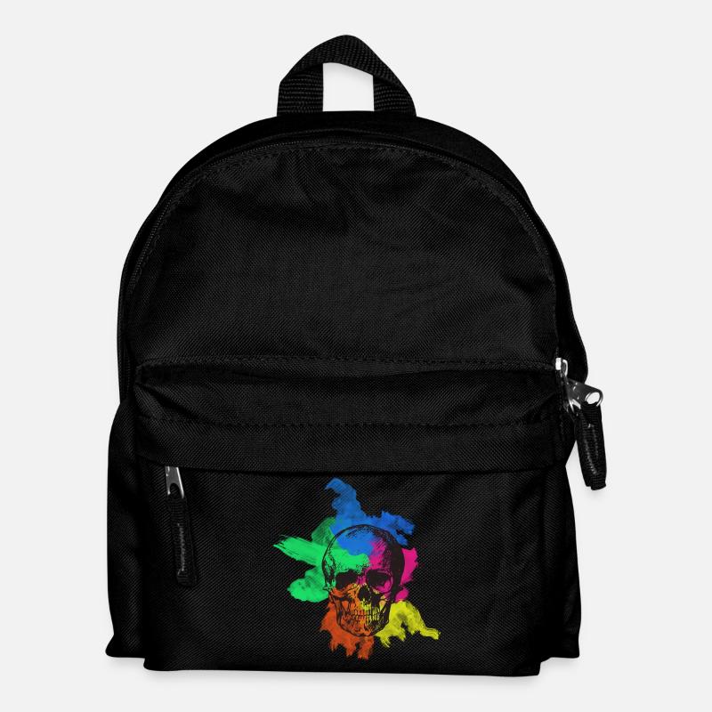 Bunter Totenkopf - Kinder Rucksack - Schwarz