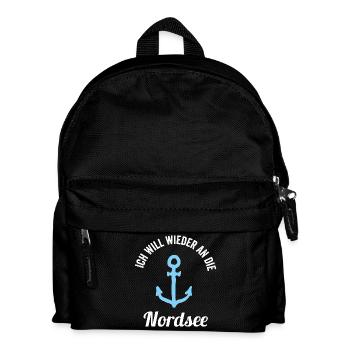 Anker - Ich will wieder an die Nordsee - Kinder Rucksack - Schwarz - Vorne