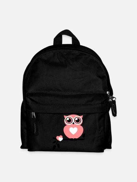 Eule Love - Kinder Rucksack - Schwarz