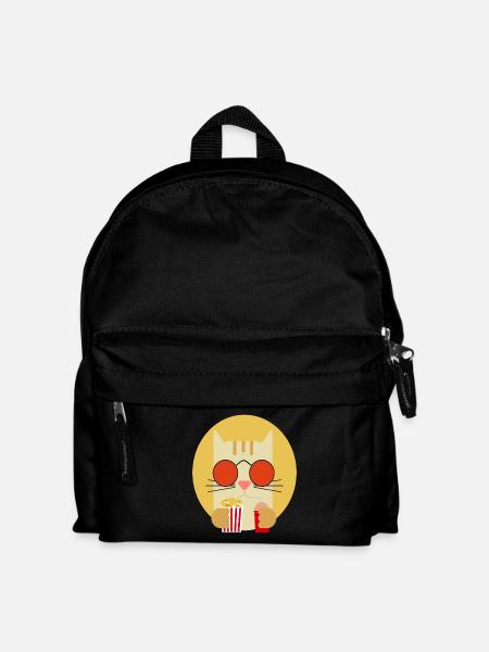 Popcorn Knabberzeug Kino Couch Fast Food Chips - Kinder Rucksack - Schwarz