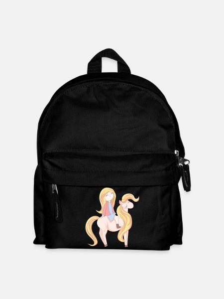 Pony Mädchen - Kinder Rucksack - Schwarz