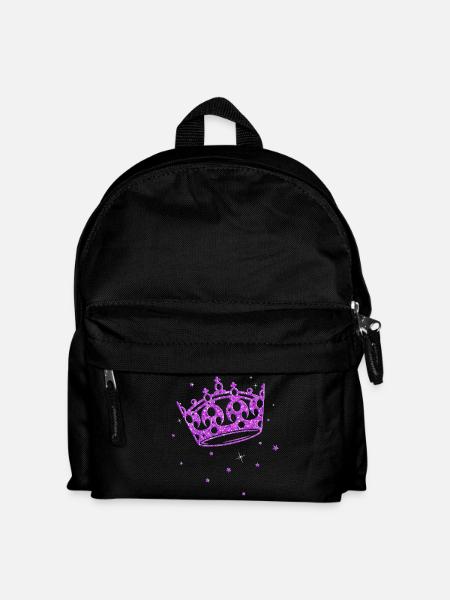Krone Glitter Prinzessin Geburtstag Princess - Kinder Rucksack - Schwarz