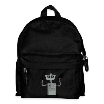 Roboter - Kinder Rucksack - Schwarz - Vorne