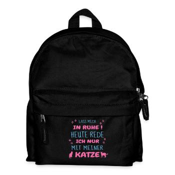 rede mit katze verrückt cats cat in ruhe - Kinder Rucksack - Schwarz - Vorne
