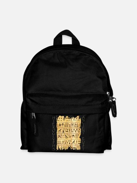 Torn papyri with hieroglyphics - Kids' Backpack - black