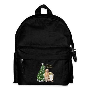Labrador Merry Christmas Frohe Weihnachten - Kinder Rucksack - Schwarz - Vorne