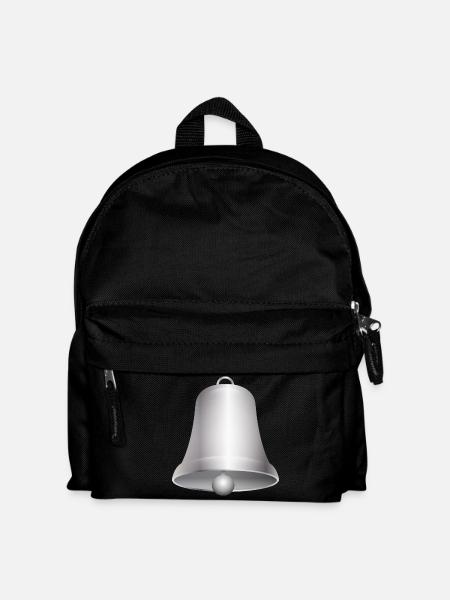 große silberfarbene Kirchen Glocke oder Glöckchen - Kinder Rucksack - Schwarz