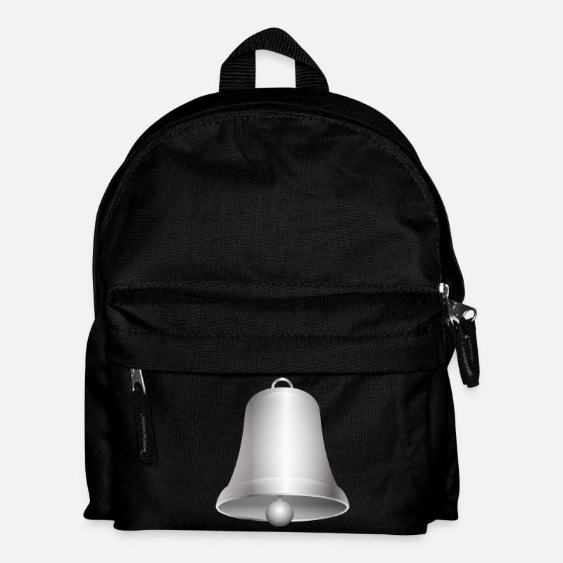 große silberfarbene Kirchen Glocke oder Glöckchen - Kinder Rucksack - Schwarz