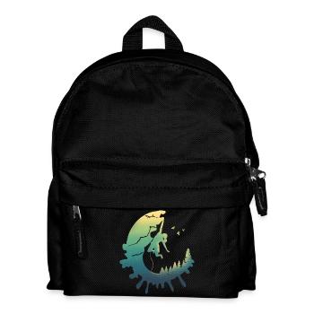 Moonlit Female Rock Climber Forest Silhouette - Kids' Backpack - black - Front