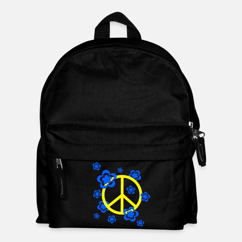 70s Flower Pattern - Kids' Backpack - black
