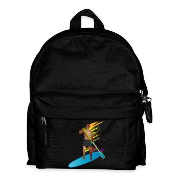 Stand up paddling - Man with paddle board - Kids' Backpack - black - Front