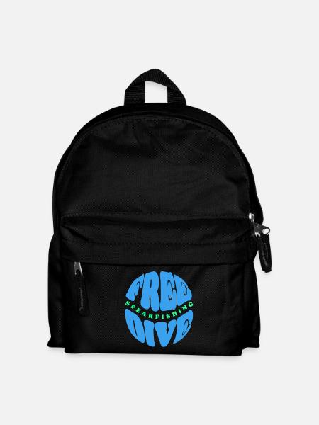Freitauch- und Speerfischen Typografie - Kinder Rucksack - Schwarz