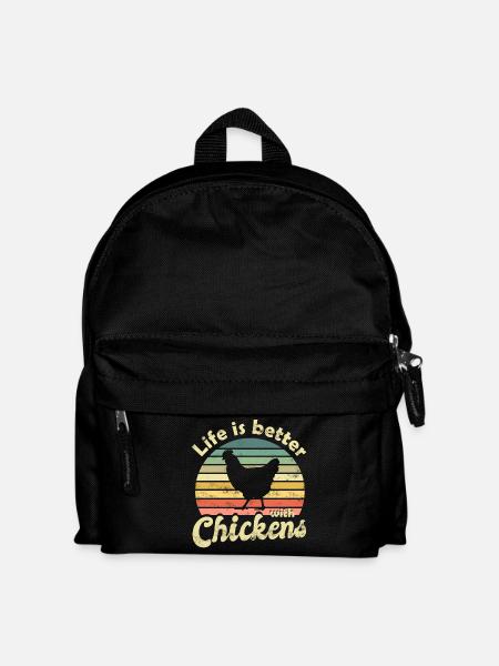 Huhn Hühner - Kinder Rucksack - Schwarz