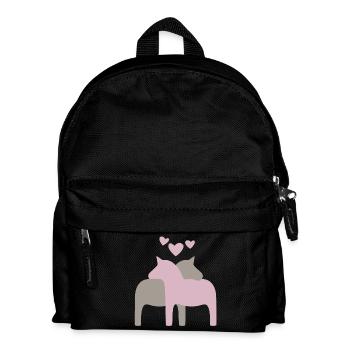 Dala coeur de cheval scandinave noël amour - Sac à dos Enfant - noir - Devant
