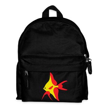 Poisson drapeau rouge et jaune - Sac à dos Enfant - noir - Devant