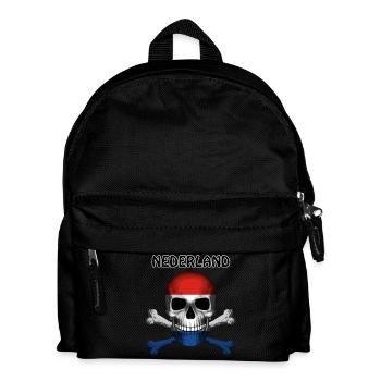 Skull Jolly Roger Pirate Flag Nederland R6Z - Kids' Backpack - black - Front