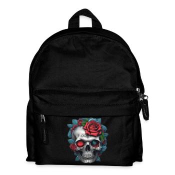 Totenkopf mit Rosen - Kinder Rucksack - Schwarz - Vorne