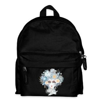 Meerjungfrau Porträt in kühlen Pastellfarben - Kinder Rucksack - Schwarz - Vorne