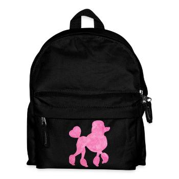 Pudel Fell Herz Hundeliebe Gassi flauschig Fan - Kinder Rucksack - Schwarz - Vorne