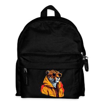 Streetstyle-Gepard | Geparden-Liebhaber - Kinder Rucksack - Schwarz - Vorne