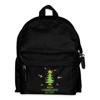 mein weihnachtsoutfit Symbol Tanne Weihnachten - Kinder Rucksack - Schwarz - Vorne