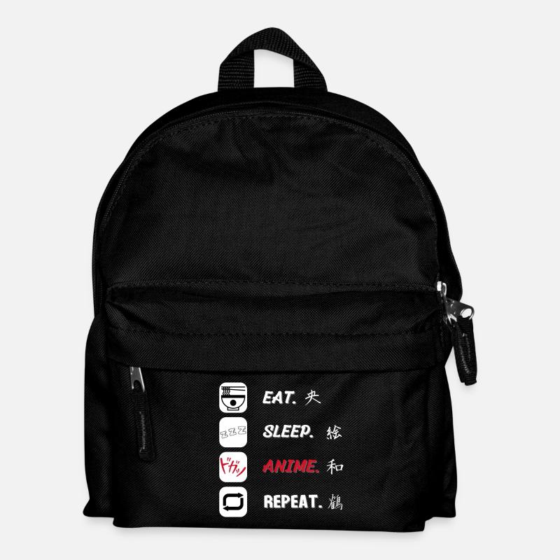 Eat Sleep Anime Repeat - Kinder Rucksack - Schwarz