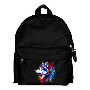 Wolf - Kinder Rucksack - Schwarz - Vorne
