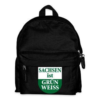 Saxony is green white state flag - Kids' Backpack - black - Front