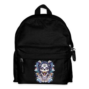 Crâne de squelette scintillant avec arc-en-ciel - Sac à dos Enfant - noir - Devant