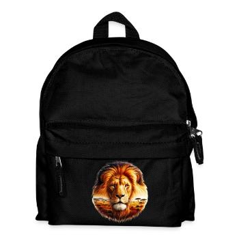 Löwe - Kinder Rucksack - Schwarz - Vorne